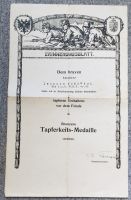 Erinnerungsblatt Tapferkeists-Medaille Bronzene
