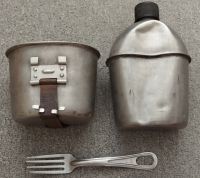 WWII US Army láhev+pítko+vidlička